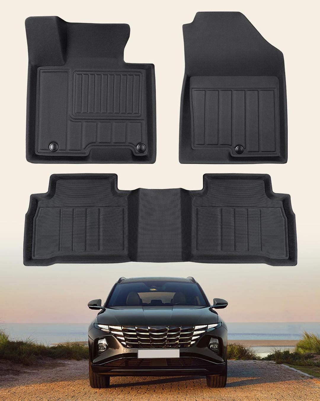 DrCarNow for Hyundai Tucson 2024 2023 2022 Floor Mats(Not for Hybrid/PHEV), All Weather Protection Custom Fit XPE Car Floor Liners for Hyundai Tucson 2022-2024, for Tucson Accessories Gift,3PCS