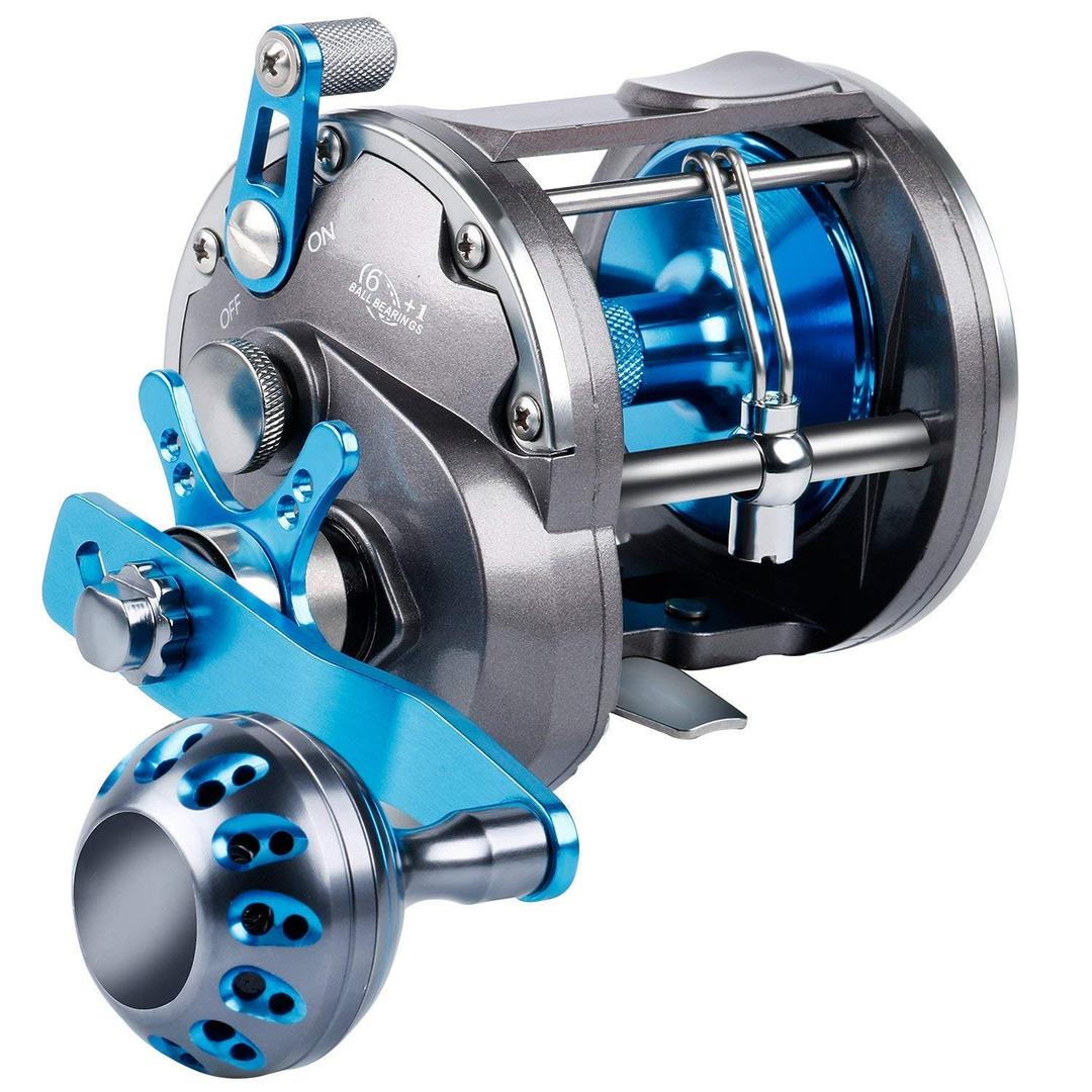 Trolling Reel Saltwater Level Wind Reels, Drag Reels Boat Fishing Ocean Fishing for Sea Bass Grouper Salmon