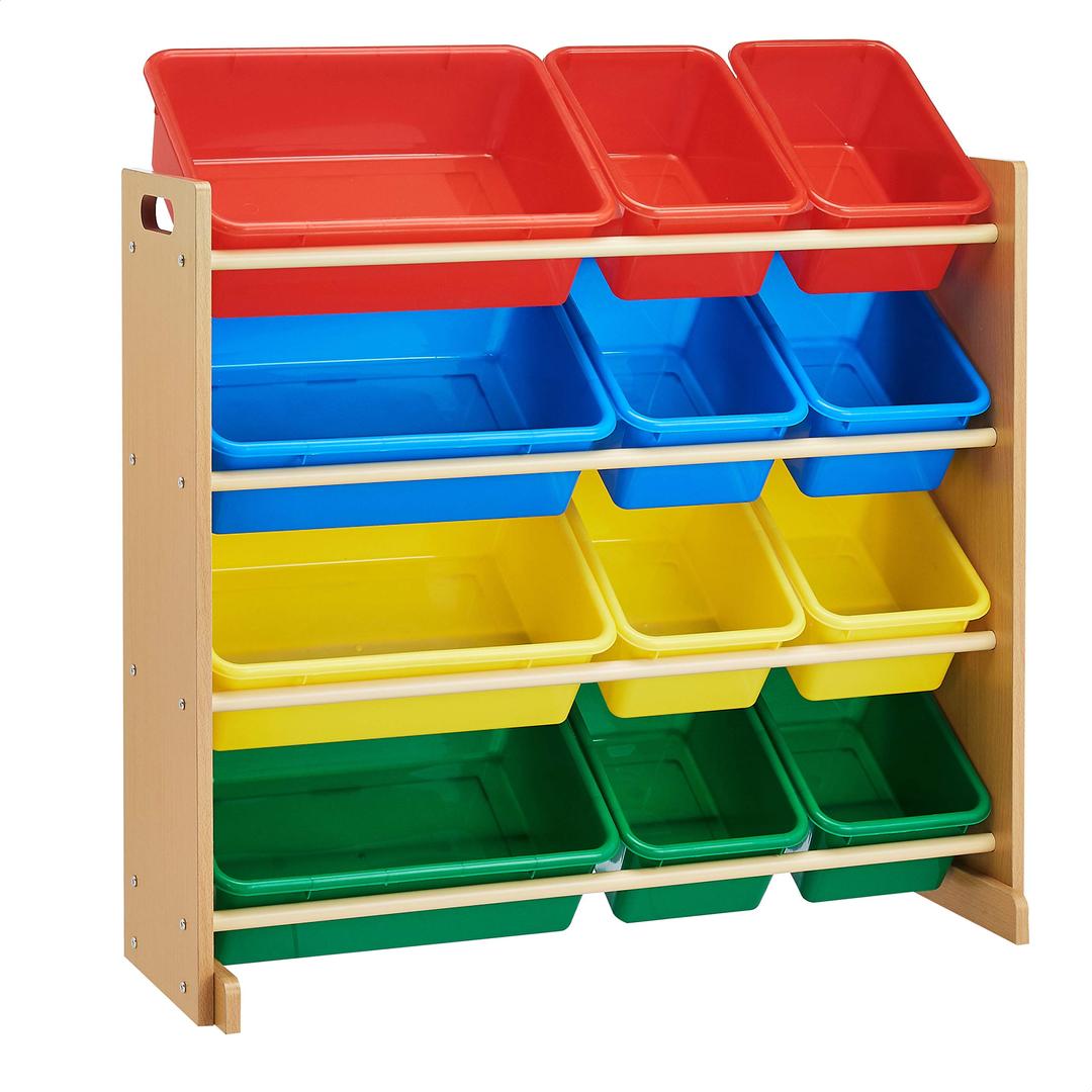 ROCKPOINT Kid‘s origanizer 12 Bins Natural/Primary Toy Storage Organizer (HX2020-8)