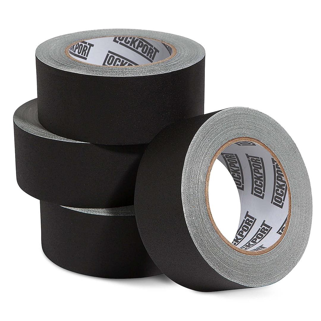 Lockport Black Gaffers Tape 2 inch - 4 Pack Black Gaff Tape -30 Yards x 2 in - No Residue, Water Resistant, Non-Reflective, Easy Tear - Multipurpose - Black Gaffer Tape