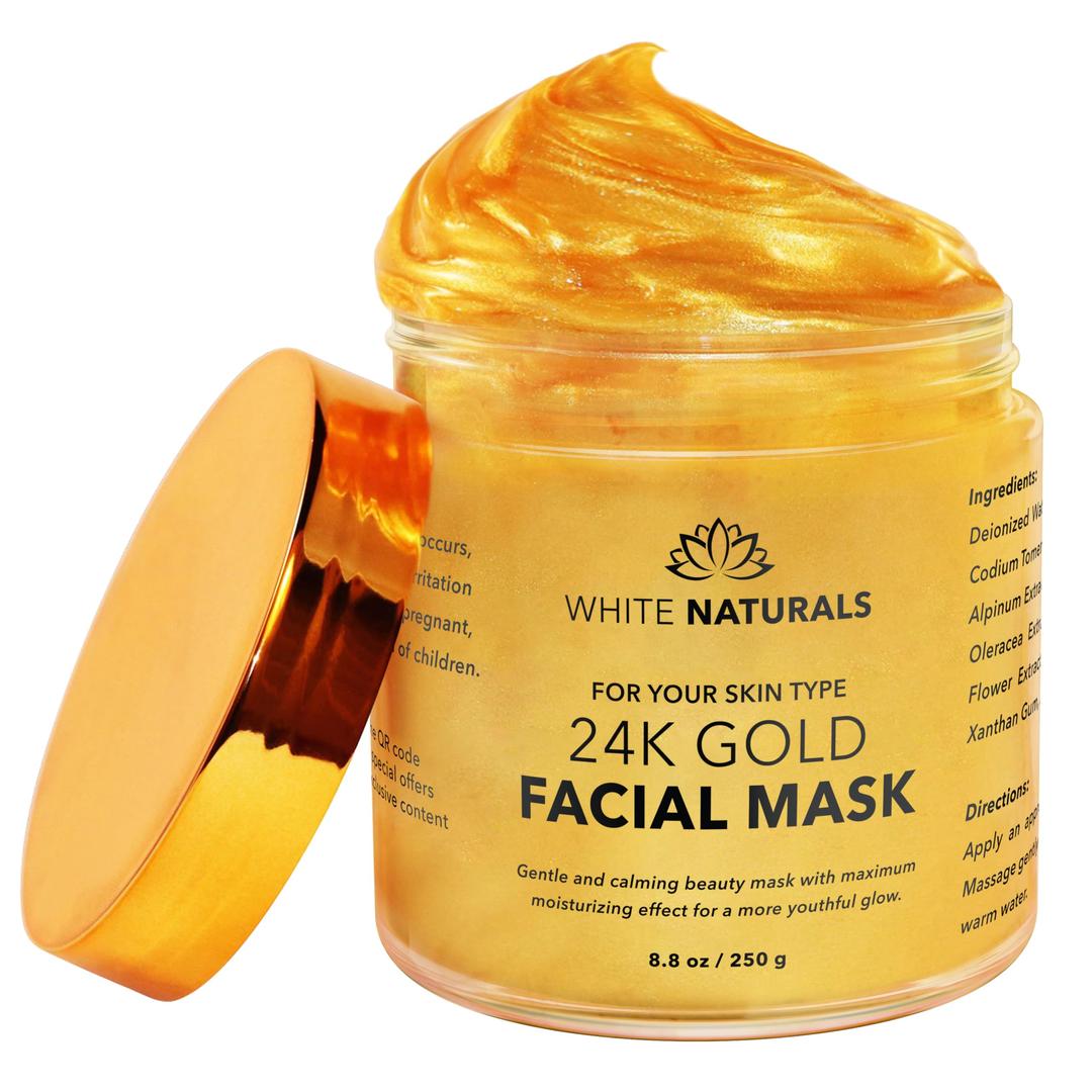 One Day Sale 24K Gold Facial Mask, Anti-Aging Gold Face Mask For Flawless & Moisturizes Skin, Helps Reduces Wrinkles, Fine Lines & Acne Scars, Removes Blackheads, Dirt & Oils