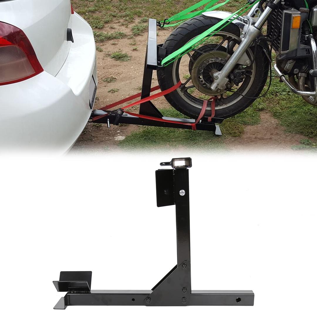 HECASA Motorcycle Trailer Carrier Tow Hitch Rack Motorcycle Carrier Black