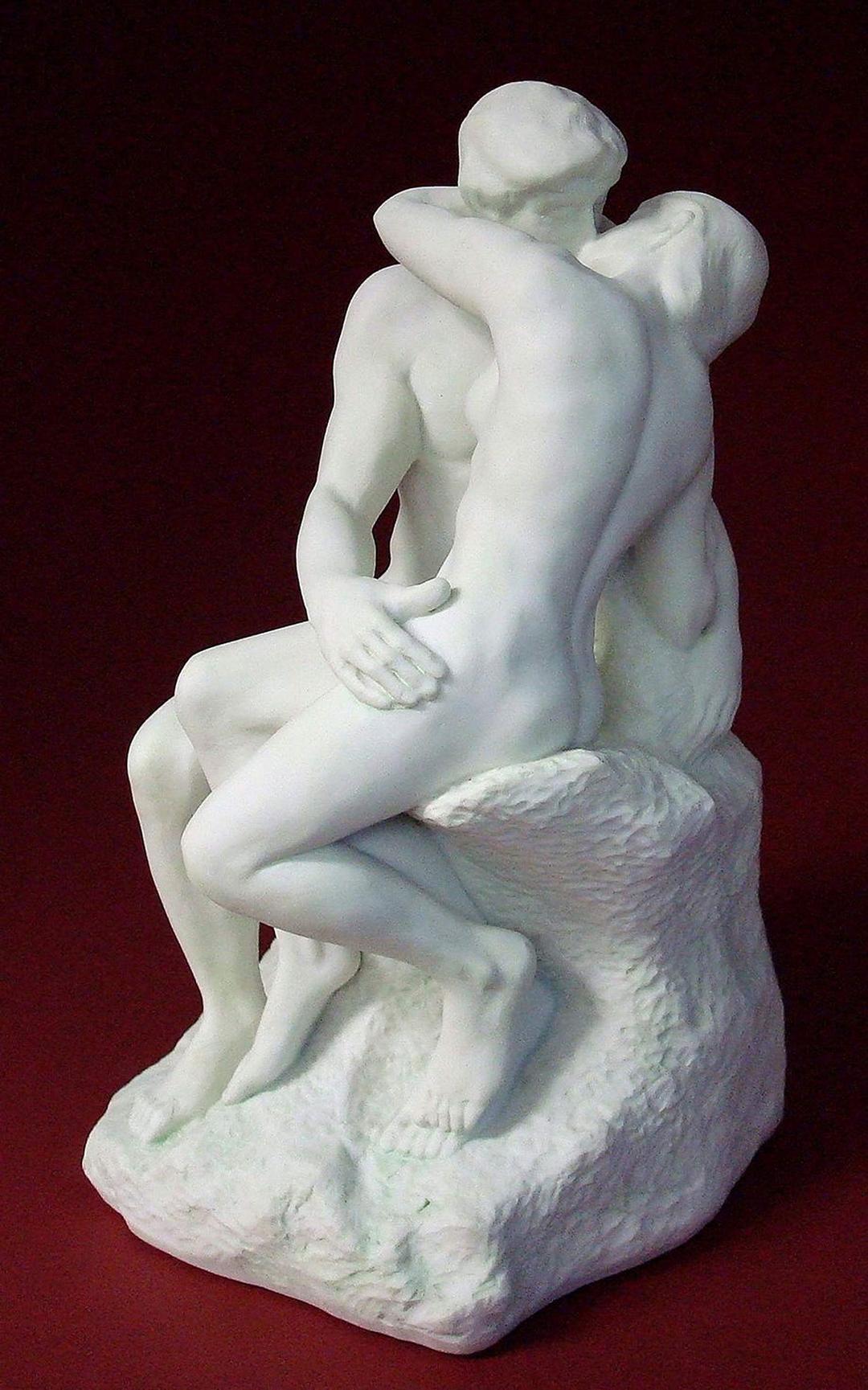 ParastoneRodin The Kiss Lovers Kissing Eternal Romance Statue RO02 White Resin