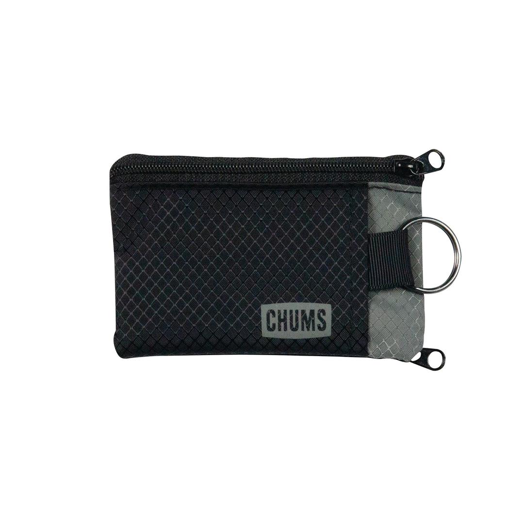 ChumsSurfshorts Wallet - Lightweight Slim Wallet with RFID Blocking Card & Clear ID Window - Zippered, Water Resistant w/Key Ring - Solid Colors