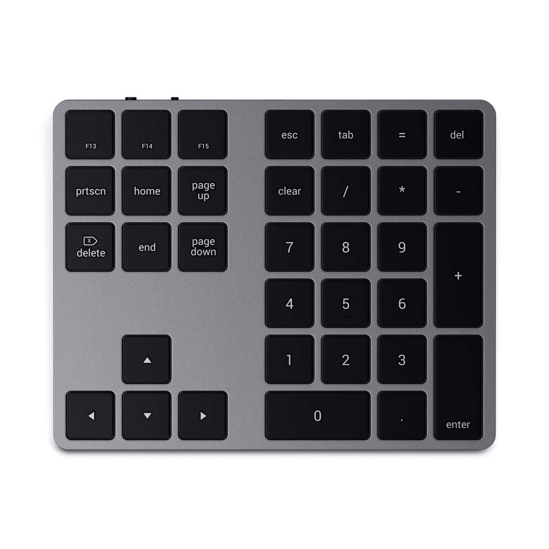 SatechiBluetooth Extended Numeric Keypad – Slim Rechargeable 34-Key Numberpad – for M2/ M1 MacBook Pro/Air, M2/ M1 iPad Pro/Air, M2 Mac Mini, iMac M1 (Space Gray)