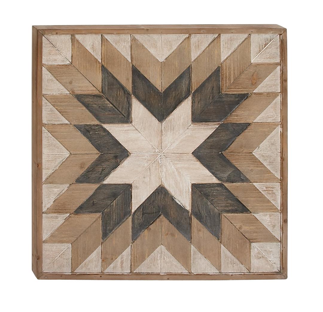 Deco 79 Wood Southwestern Wall Decor, 30" x 2" x 30", Brown, LARGE SIZE