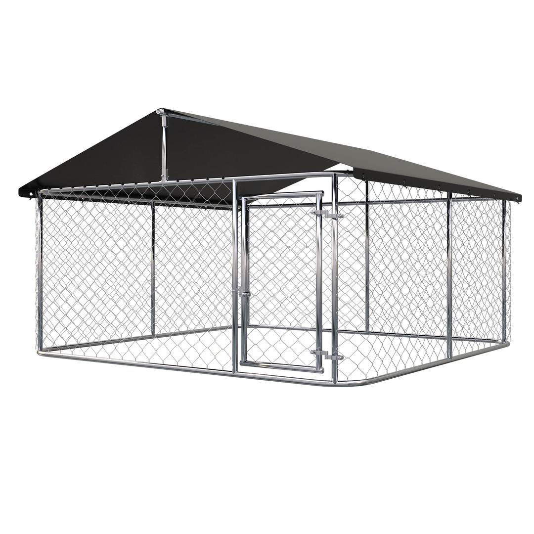 LEVELEVE Outdoor Dog Enclosure Heavy Duty Dog Kennel House Mesh Dog Big Cage Pet Kennel Steel Fence with Secure Lock (6.56‘x 6.56’)