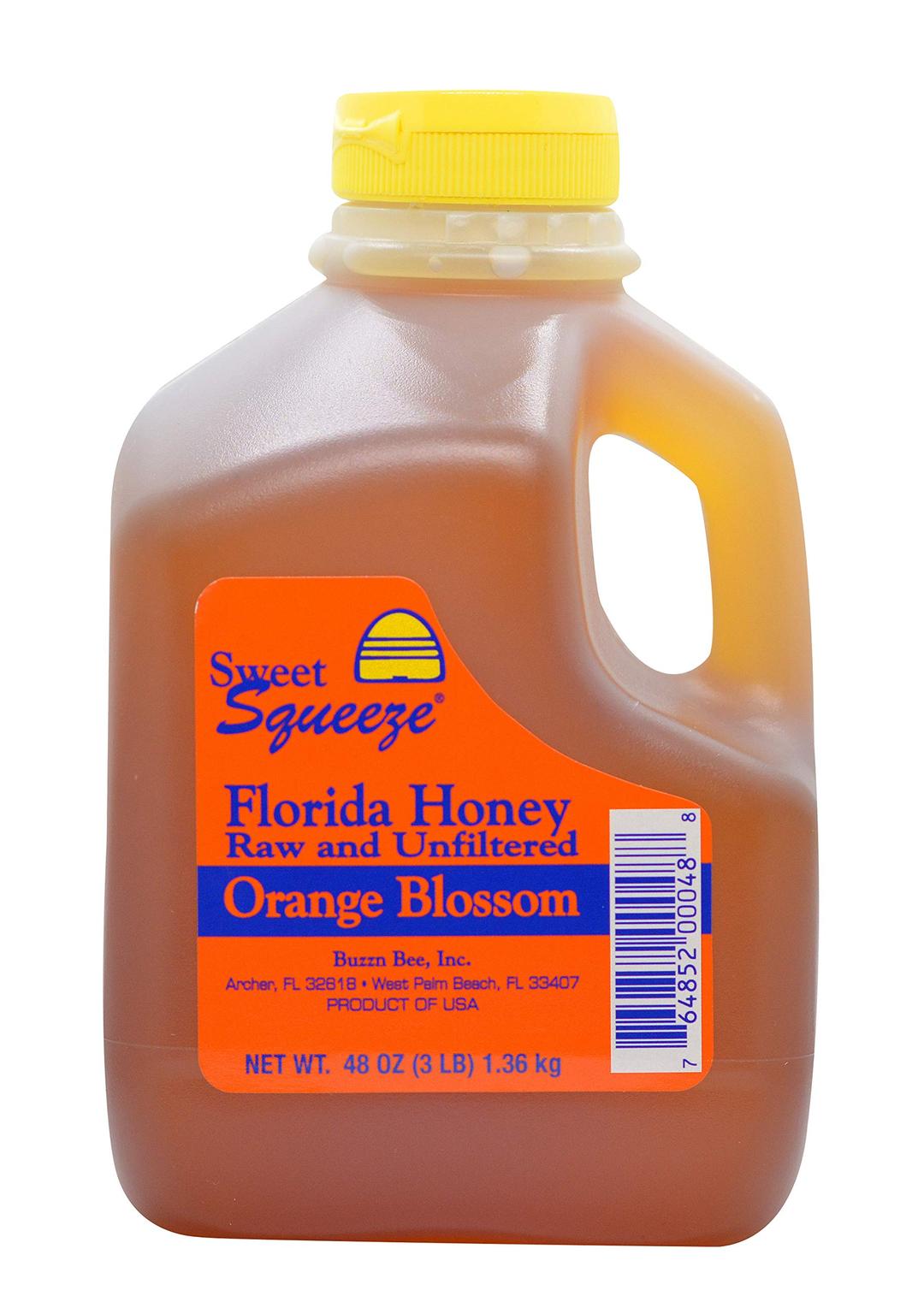 Buzzn BeeRaw Florida Honey - Unpasteurized and Unfiltered (Orange Blossom, 3 Pound)