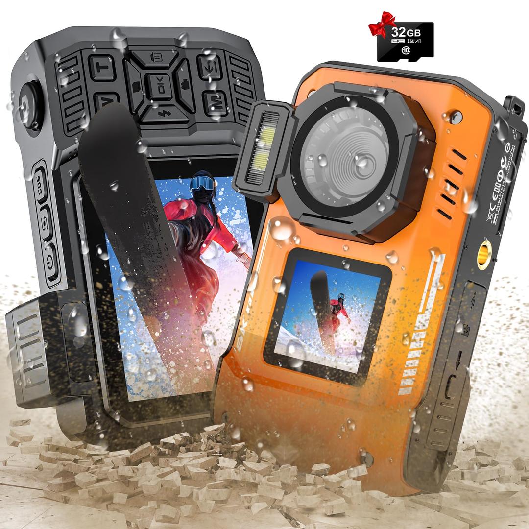 8K UHD 70MP Digital Camera with 32GB Card Rugged Waterproof Dustproof Shockproof Dual-Screen Selfie 33FT Underwater Camera for Snorkeling Autofocus Point and Shoot Digital Camera