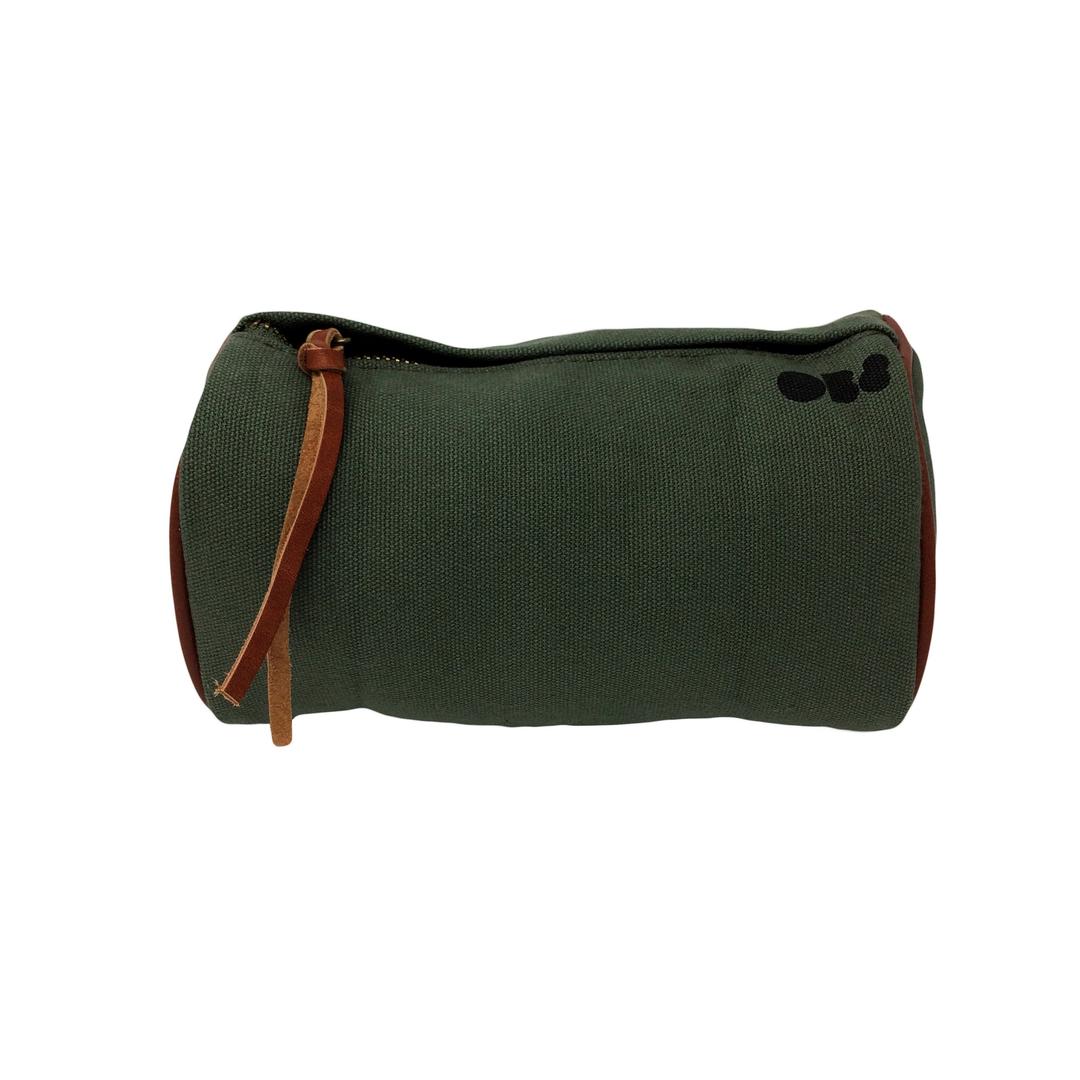 OB8 Bicycle Bag, Canvas And Leather Bike Panniers, Handlebar Or Saddle Pouch, Khaki Green