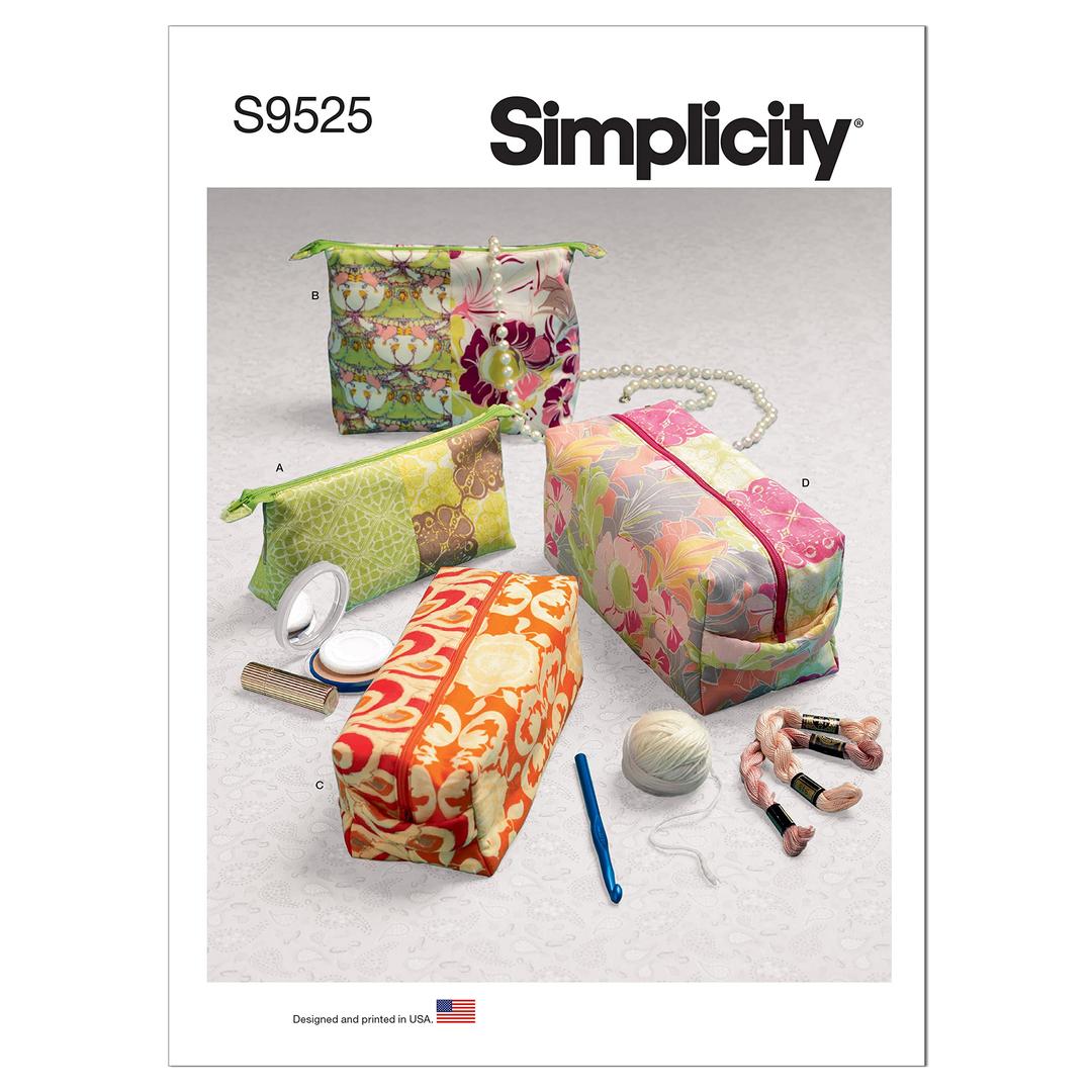 Simplicity Mixed Print Travel Bag Sewing Pattern Kit, Code S9525, One Size, Multicolor