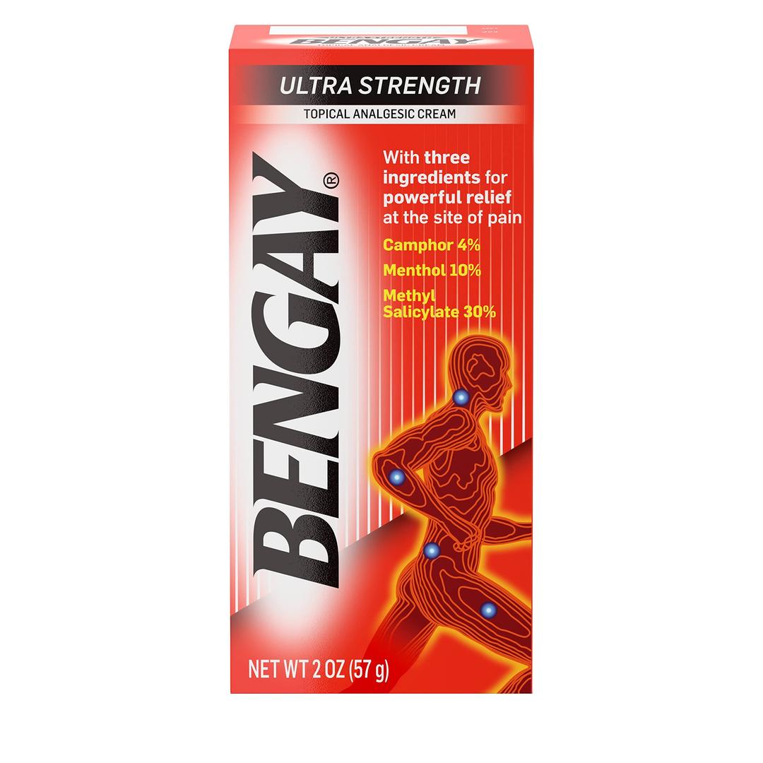 Ben Gay Ultra Strength Bengay Topical Pain Relief Cream - Non-Greasy Topical Analgesic for Minor Arthritis, Muscle, Joint, and Back Pain, Camphor, Menthol & Methyl Salicylate, 2 oz