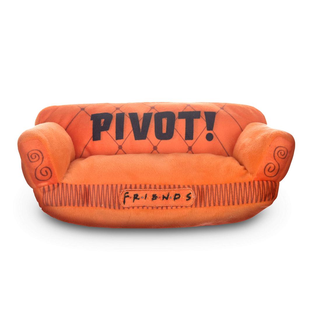 Friends Dog Toy, Orange Sofa Pivot Couch from Friends TV Show Stuffed Animal Dog Toy, Friends TV Show Merchandise Plush Dog Toy, 10" (FF13115)