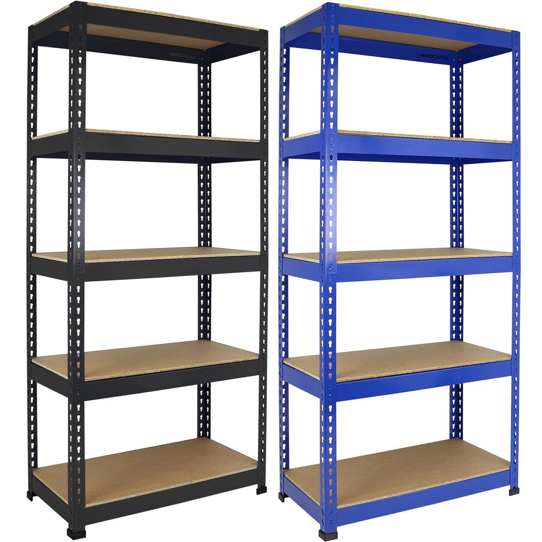 Hardcastle 1.8m 5 Tier Metal Shelving Unit - Choice of Colours