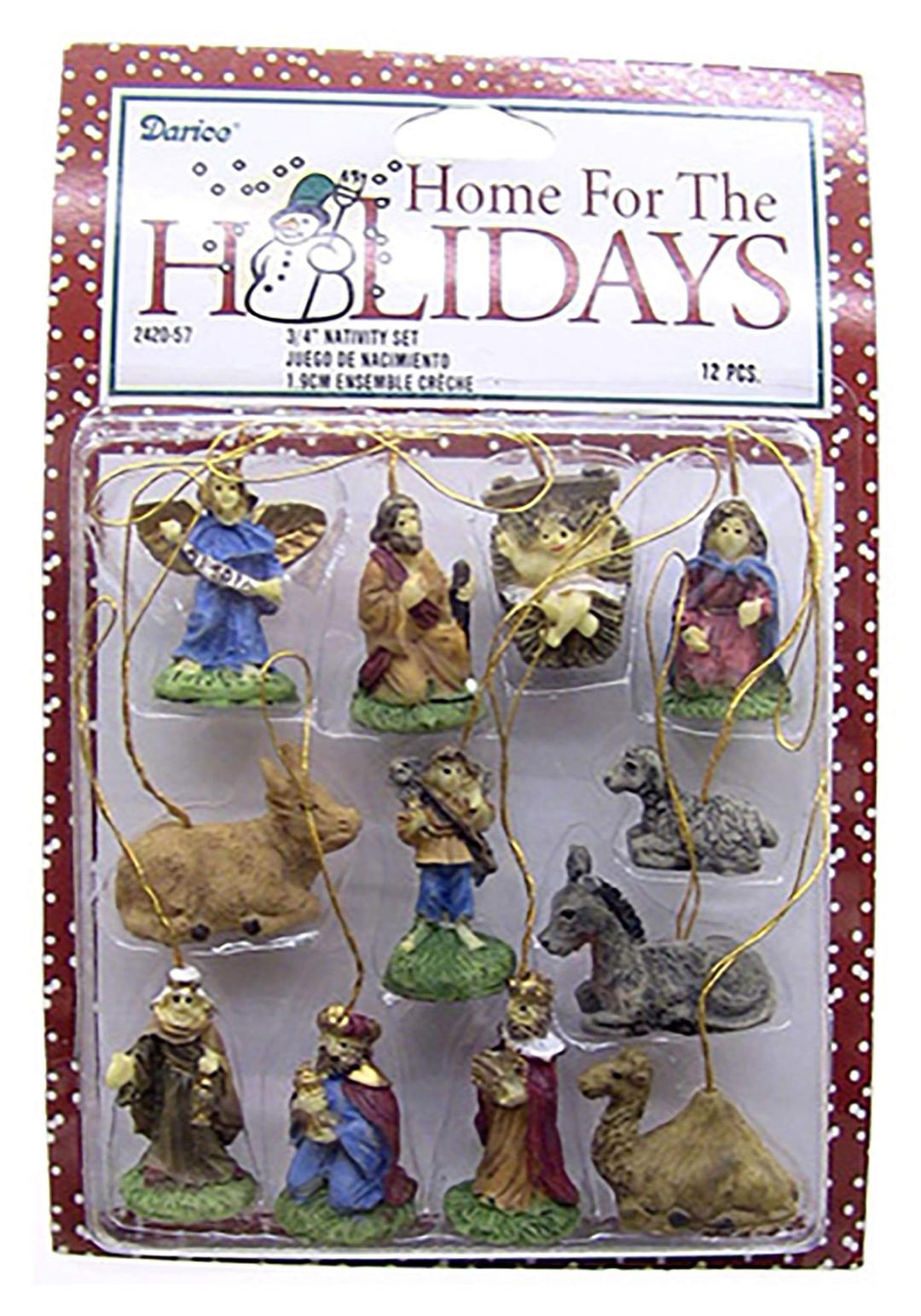 Darice Miniature Nativity Ornament Set, One Size, Multicolor