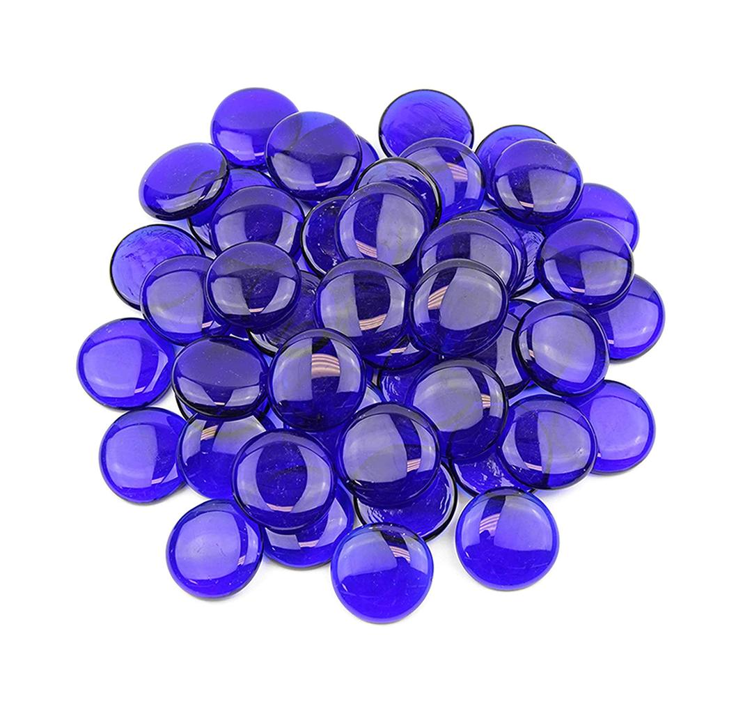 The Glass Pebble Shop JJ-3M2Z-MRKL, Midnight Blue Decorative Glass Pebbles, 1kg Pack.