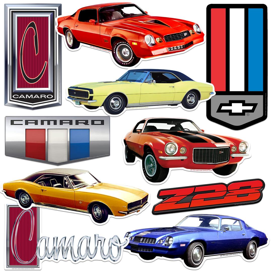 Chevrolet Camaro Large Deluxe Stickers Variety Pack - Laptop, Water Bottle, Scrapbooking, Tablet, Skateboard, Indoor/Outdoor - Set of 10