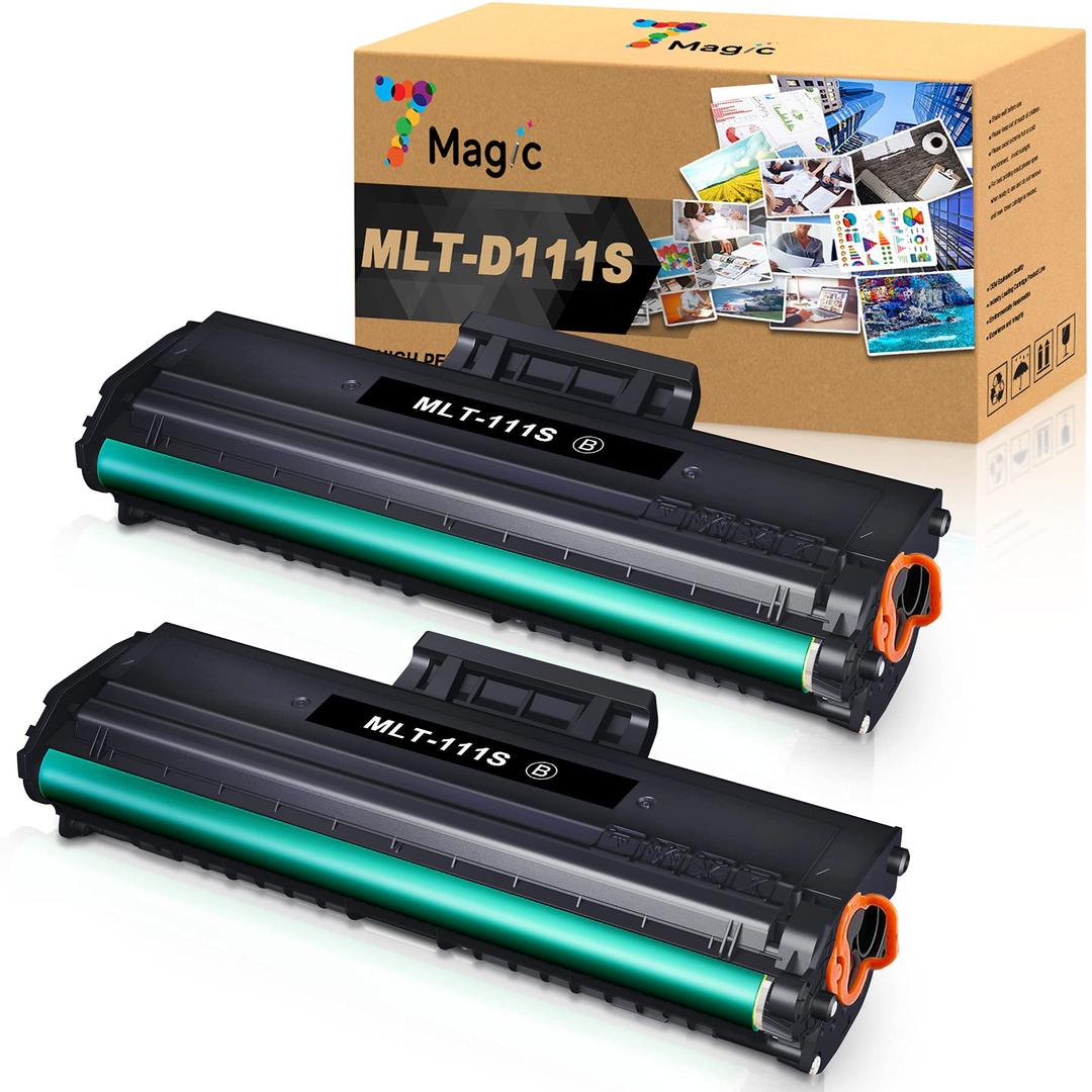 7MagicCompatible Toner Cartridge Replacement for Samsung MLT-D111S MLT-D111L 111S MLTD111S for Samsung Xpress SL-M2020W SL-M2070FW SL-M2070W M2022W M2024W M2026W Laser Printer (Black, 2-Pack)