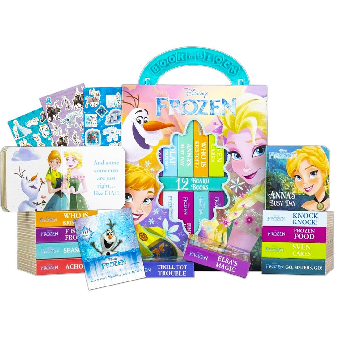 Disney Frozen Storybook Collection Set Disney Board Books Bundle ~ 12 Pack Disney Frozen My First Library Block Books with Frozen Reward Stickers (Disney Frozen Story Book Set)