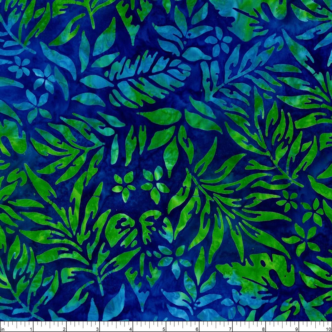 Robert Kaufman Artisan Batik Totally Tropical Leaves, Fabric by The Yard (Caribbean)