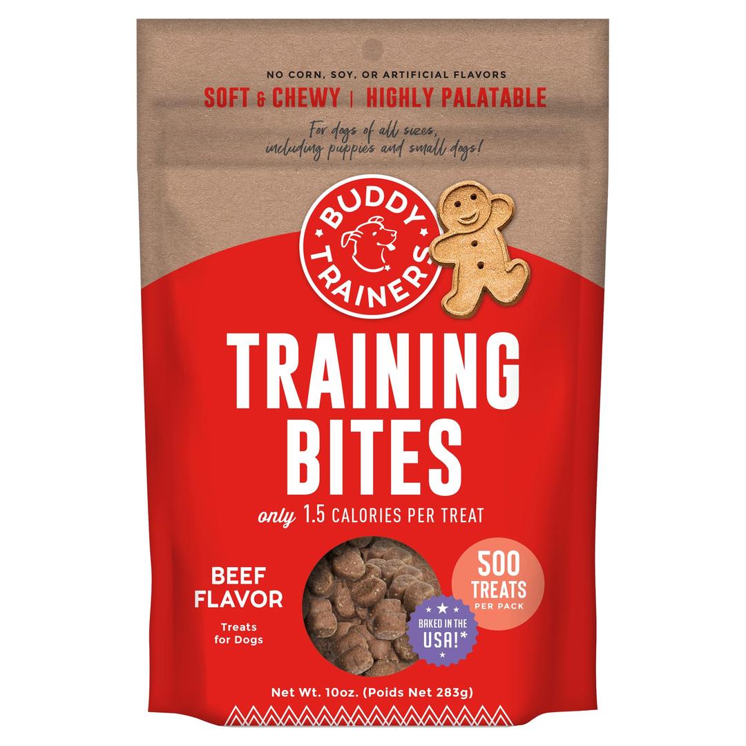 Buddy BiscuitsTrainers Training Bites Soft & Chewy Dog Treats, Beef, 10 oz. Pouch