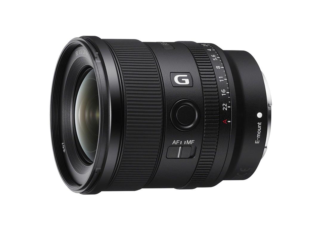 Sony FE 20mm F1.8 G Full-Frame Large-Aperture Ultra-Wide Prime Angle G Lens, Model: SEL20F18G,Black