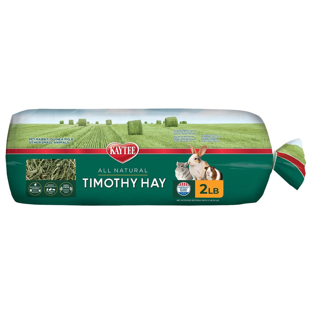 KayteeAll Natural Timothy Hay for Guinea Pigs, Rabbits & Other Small Animals, 2 Pound