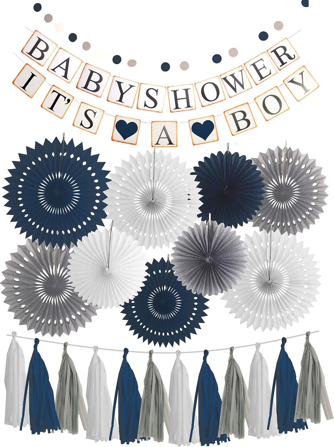 Baby Shower for Boy, It's a Boy, Baby Shower Decorations, Grey Elephant Baby Shower, Blue Baby Shower Decorations For Boy, Baby Shower Decoration Elephant Theme, It‘s A Boy Party Decor