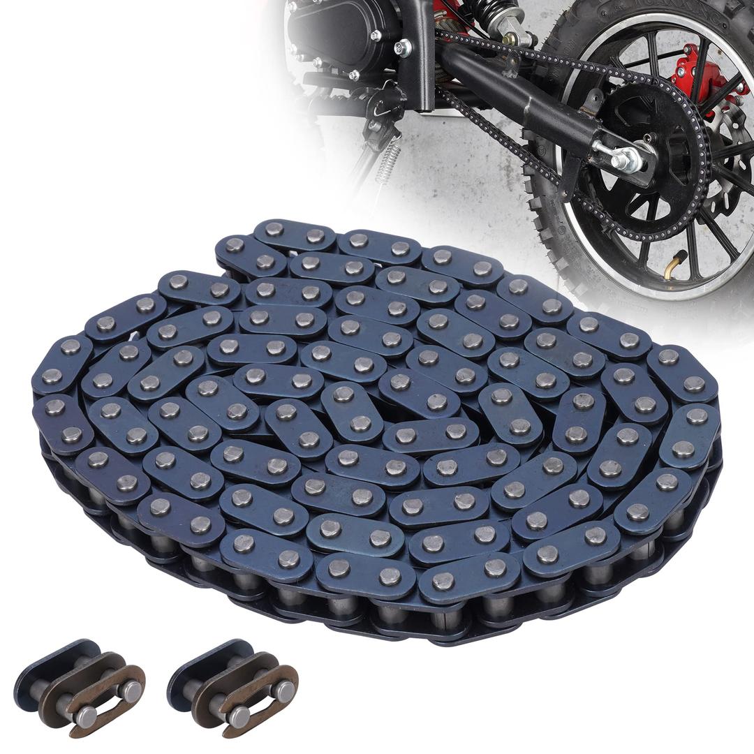 T8F Sprocket Chain 116 Links with 2*T8F Spare Master for 43cc 47cc 49cc 50cc 2-Stroke SSR SX50 Mini ATV Dirt Quad Pocket Bike Minimoto Parts