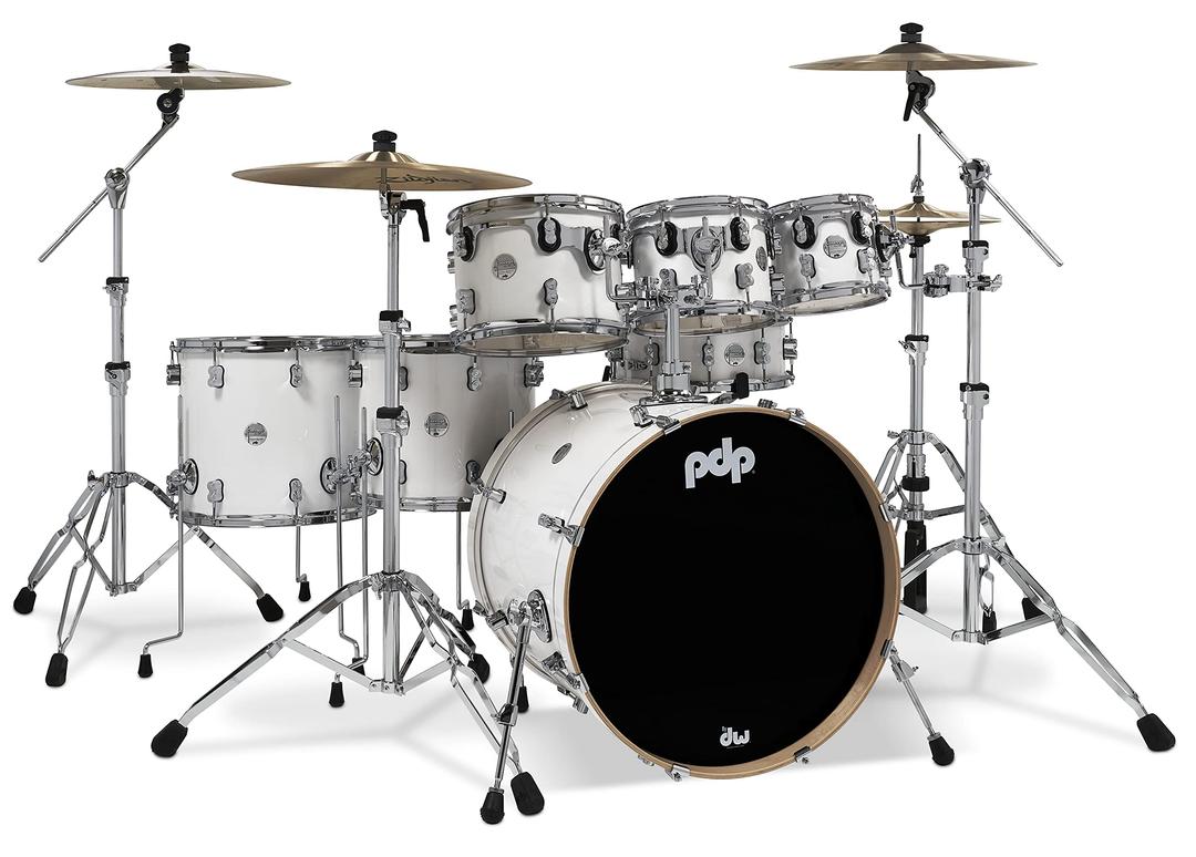 PDP By DW 7-Piece Concept Maple Shell Pack with Chrome Hardware Pearlescent White