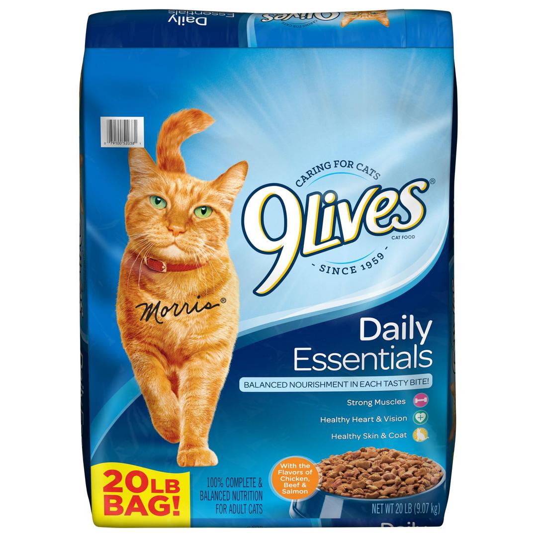 9Lives Daily Essentials Dry Cat Food With Chicken, Beef & Salmon Flavors, 20 lb Bag