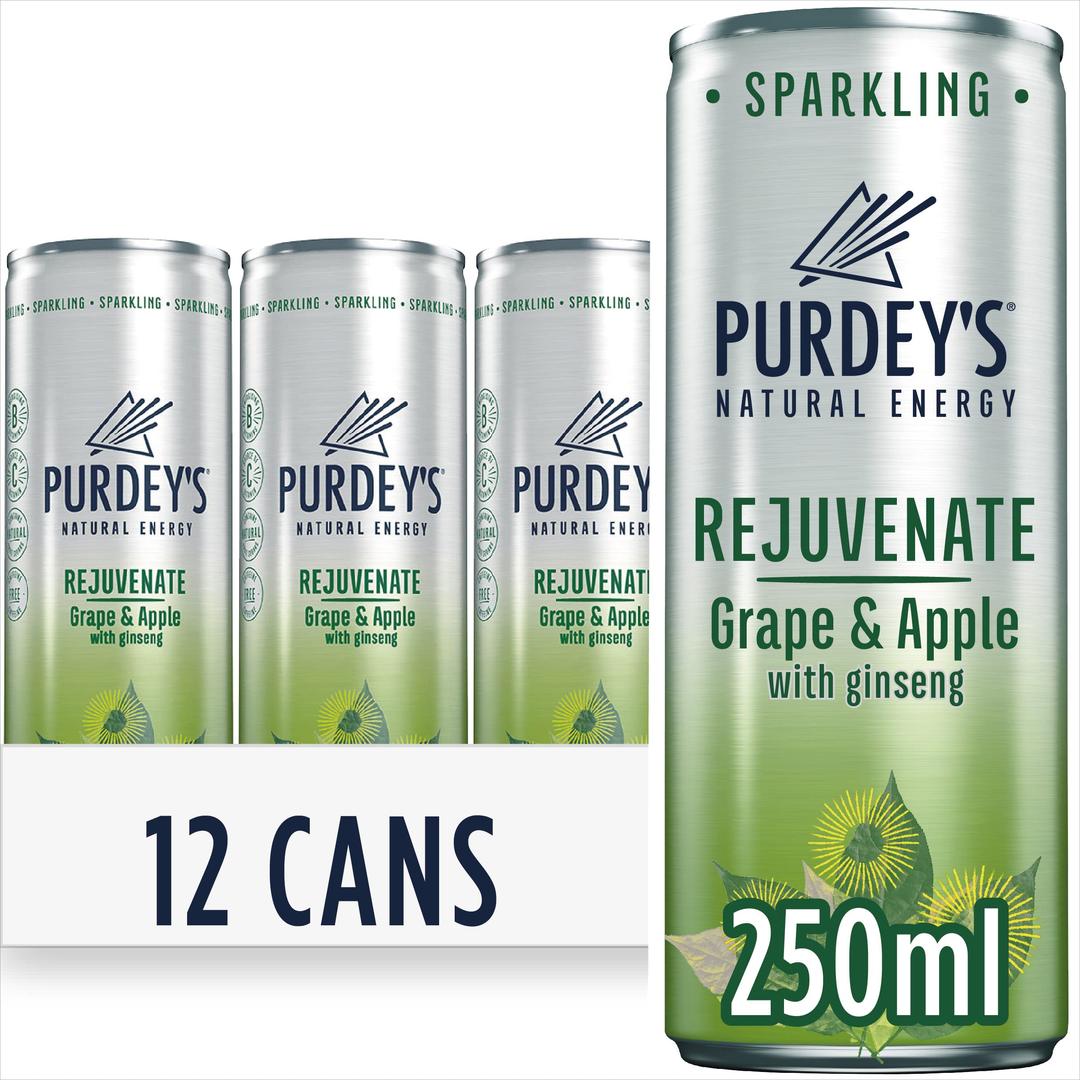 Purdey’s Rejuvenate Natural Energy Drink 12 x 250 ml Cans