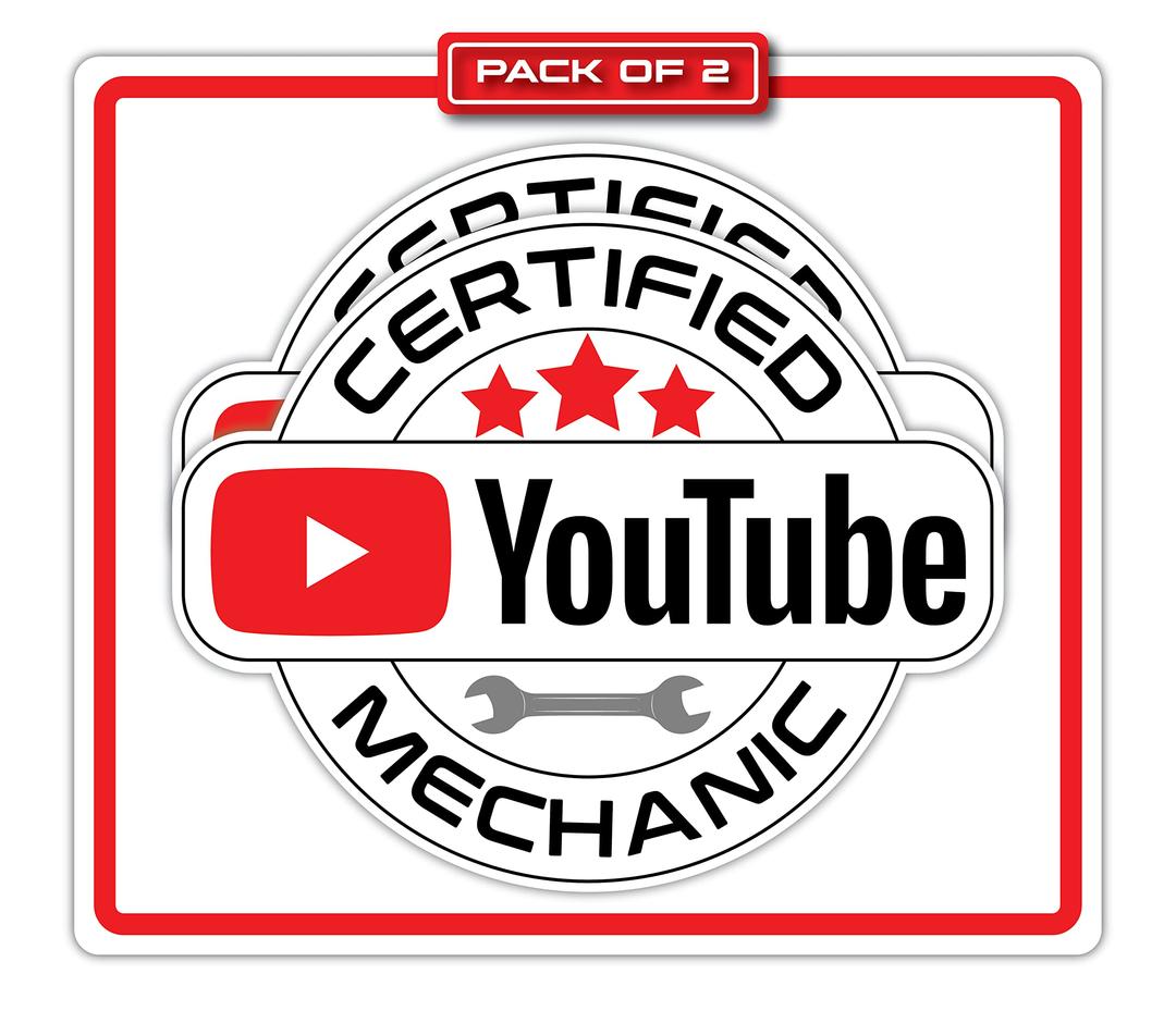 SHOP A THING – Certified YouTube Mechanic Sticker – Vinyl Decal for Car, Truck, and Van – Waterproof Decal for Waterbottle – Indoor and Outdoor Use for Laptop & iPad – Removable Window Decal – SAT 024