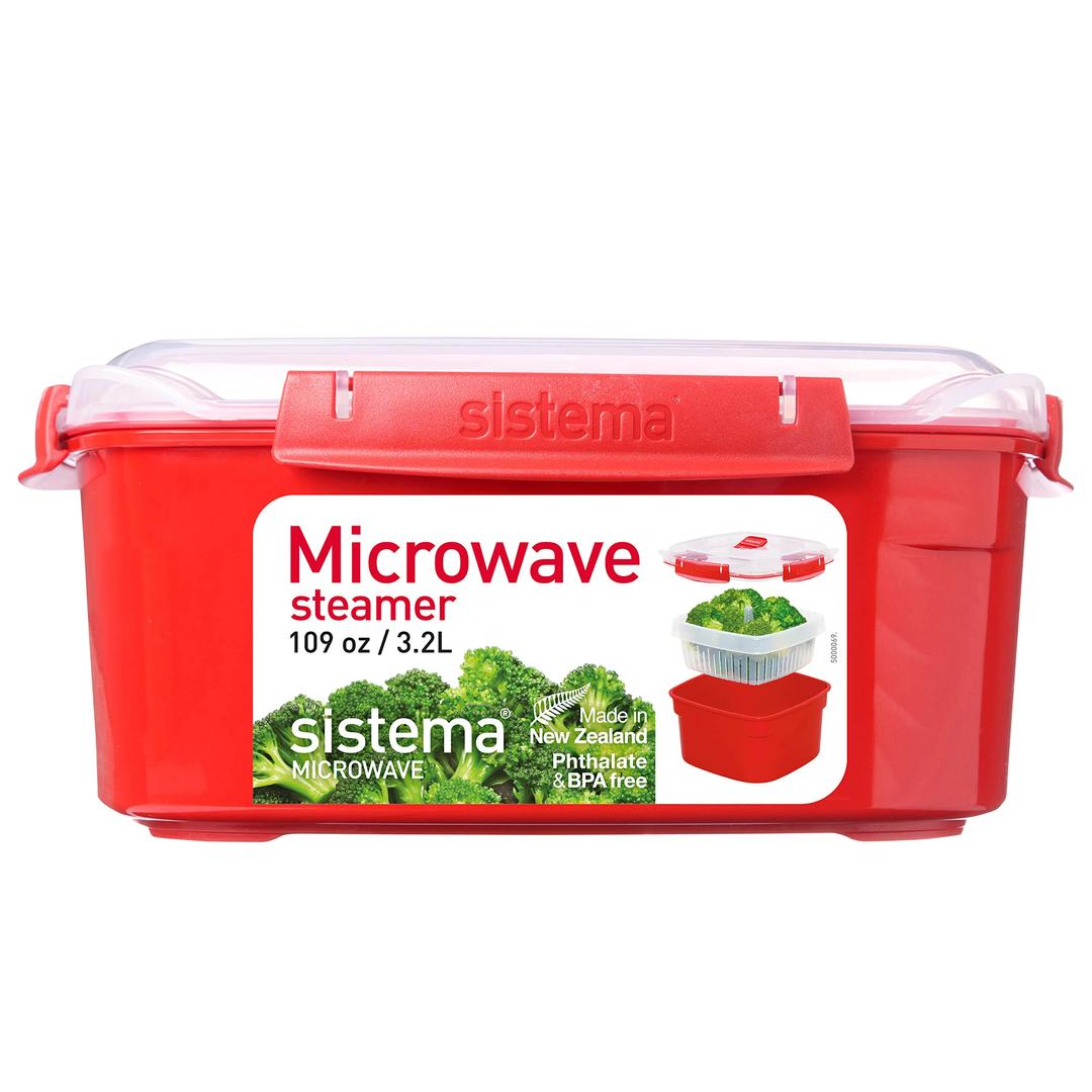 SistemaMicrowave Steamer for Cooking Food and Vegetables with Steam Release Vent