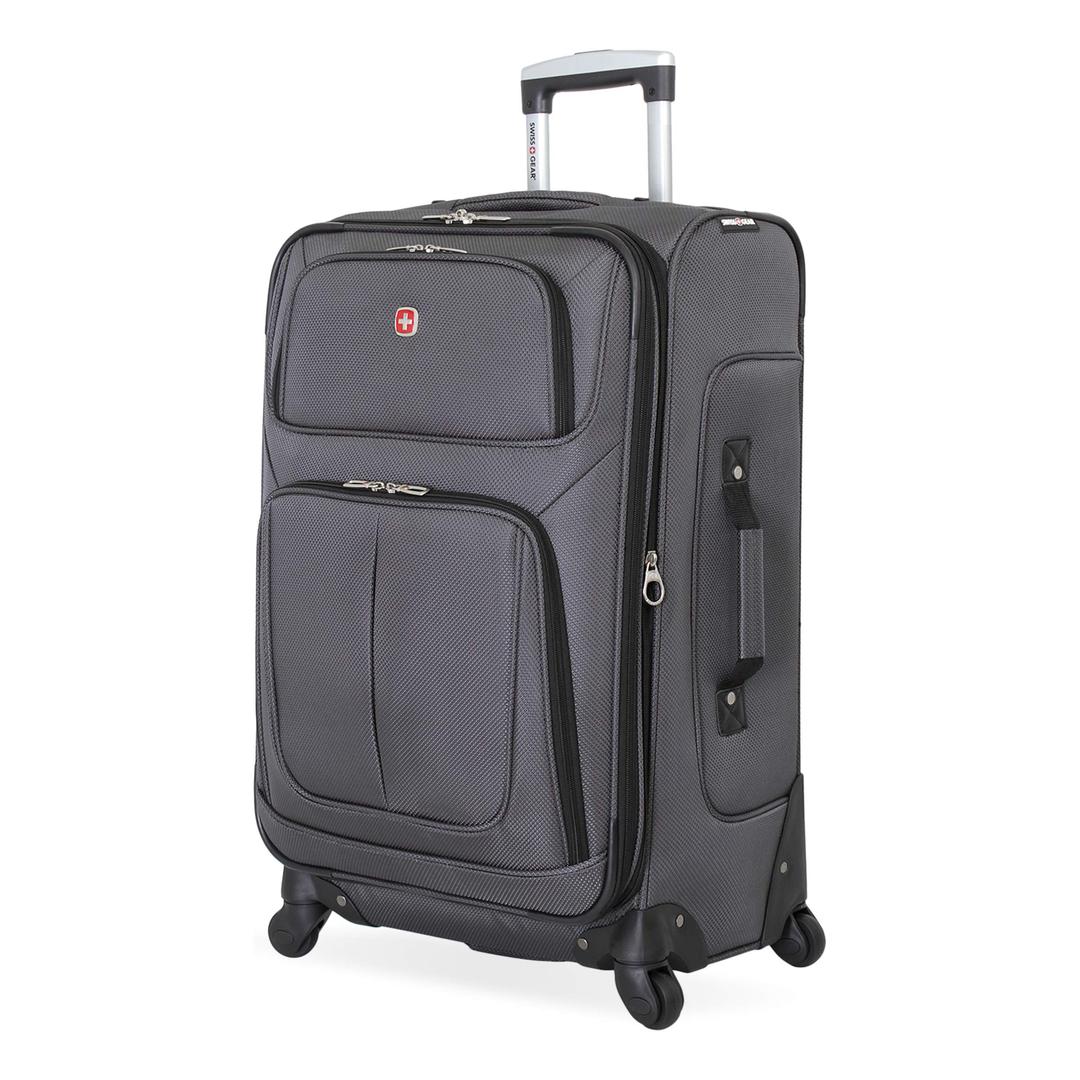 SwissGearSion Softside Expandable Luggage, Dark Grey, Checked-Medium 25-Inch