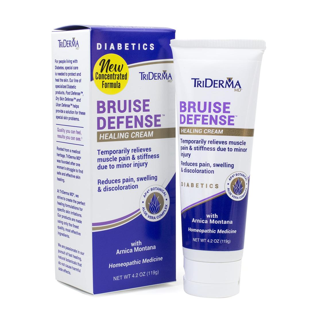 TriDermaBruise Defense Healing Cream for Skin Discoloration, Redness, Swelling, Thin Skin That Bruises Easily with Arnica, MSM and AP4 Aloe 4.2 Ounces