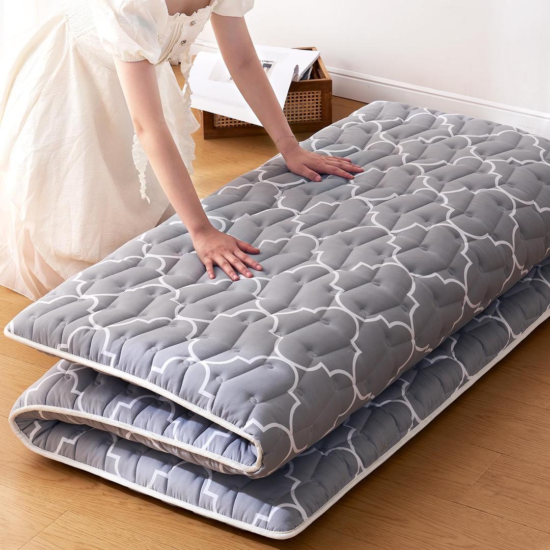 Japanese Floor Mattress, Futon Mattress Foldable, 100% High-Density Premium Foam, Thicken Tatami Mat Portable Dormitory Sleeping Pad, Small Single Size 75" X 25"