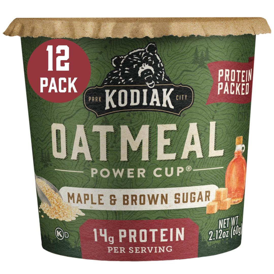 Kodiak CakesInstant Protein Maple & Brown Sugar Oatmeal in a Cup, 2.12oz (Pack of 12)