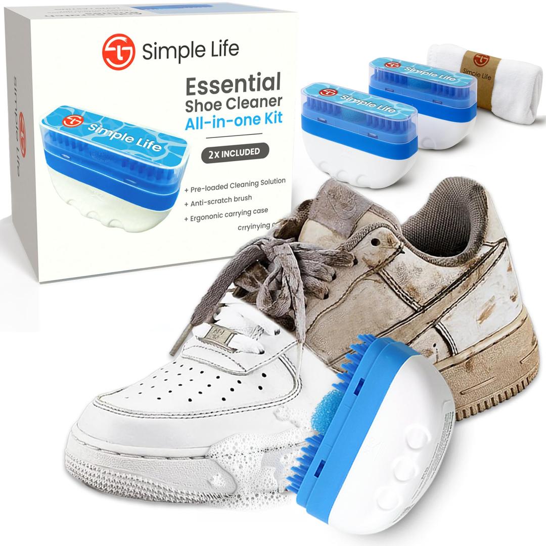 Simple LifeAll-in-1 Sneaker Cleaner Kit | Sneaker Cleaner, White Shoe Cleaner, Tennis Shoe Cleaner | Travel Shoe Cleaner