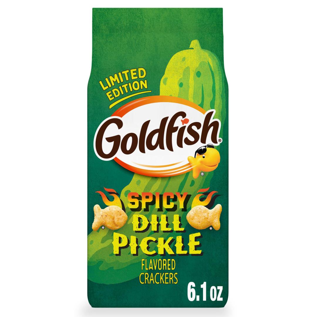 Goldfish Spicy Dill Pickle Flavored Crackers, 6.1 Oz Bag