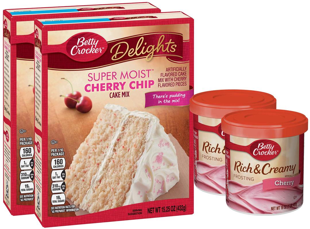 Betty CrockerCherry Chip Cake Mix and Cherry Frosting Bundle - 2 of Each