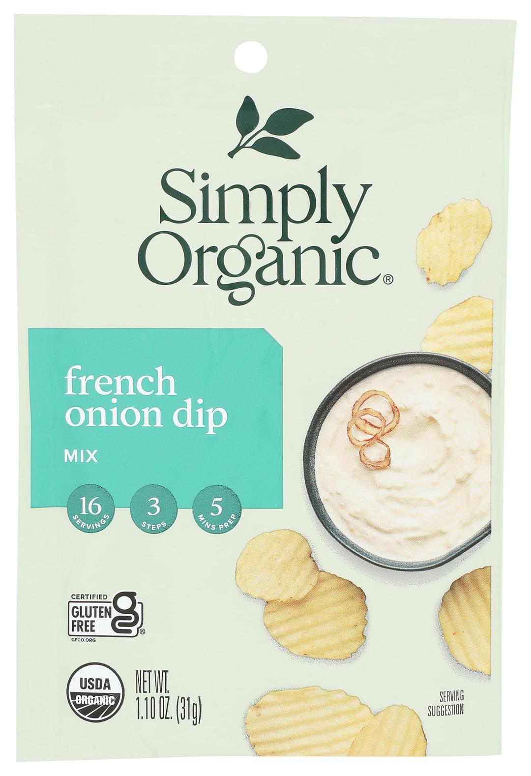 Simply OrganicDip Mix, French Onion, 1.1 oz