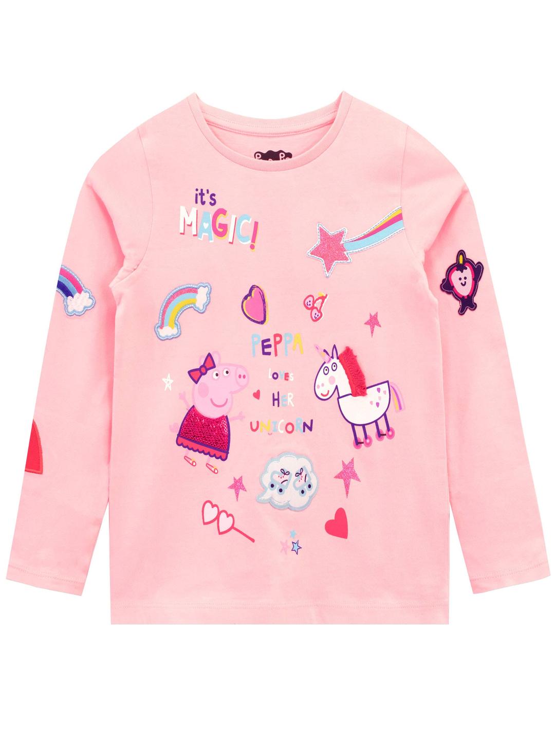 Peppa Pig Girls' Unicorn Long Sleeved Top