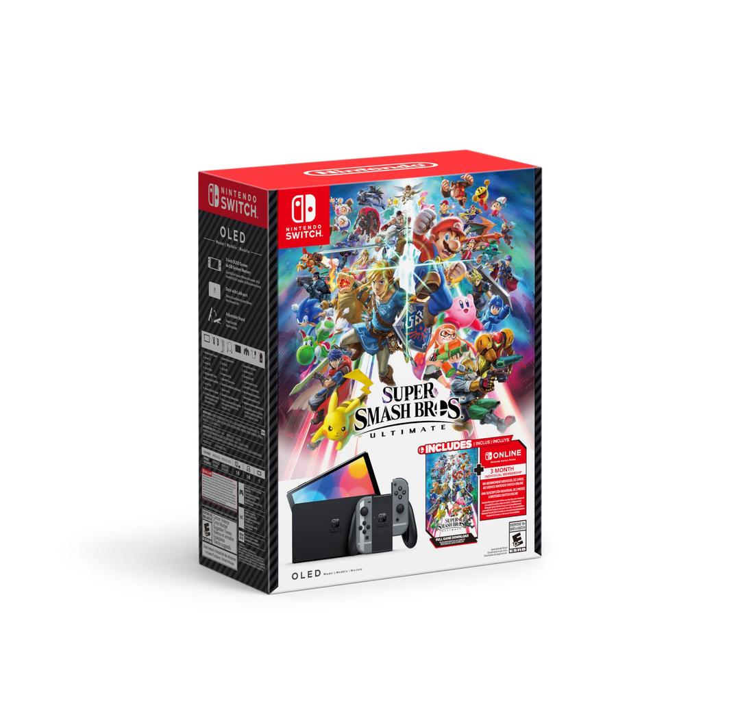 Nintendo Switch™ - OLED Model: Super Smash Bros.™ Ultimate Bundle (Full Game Download + 3 Mo. Nintendo Switch Online Membership Included)