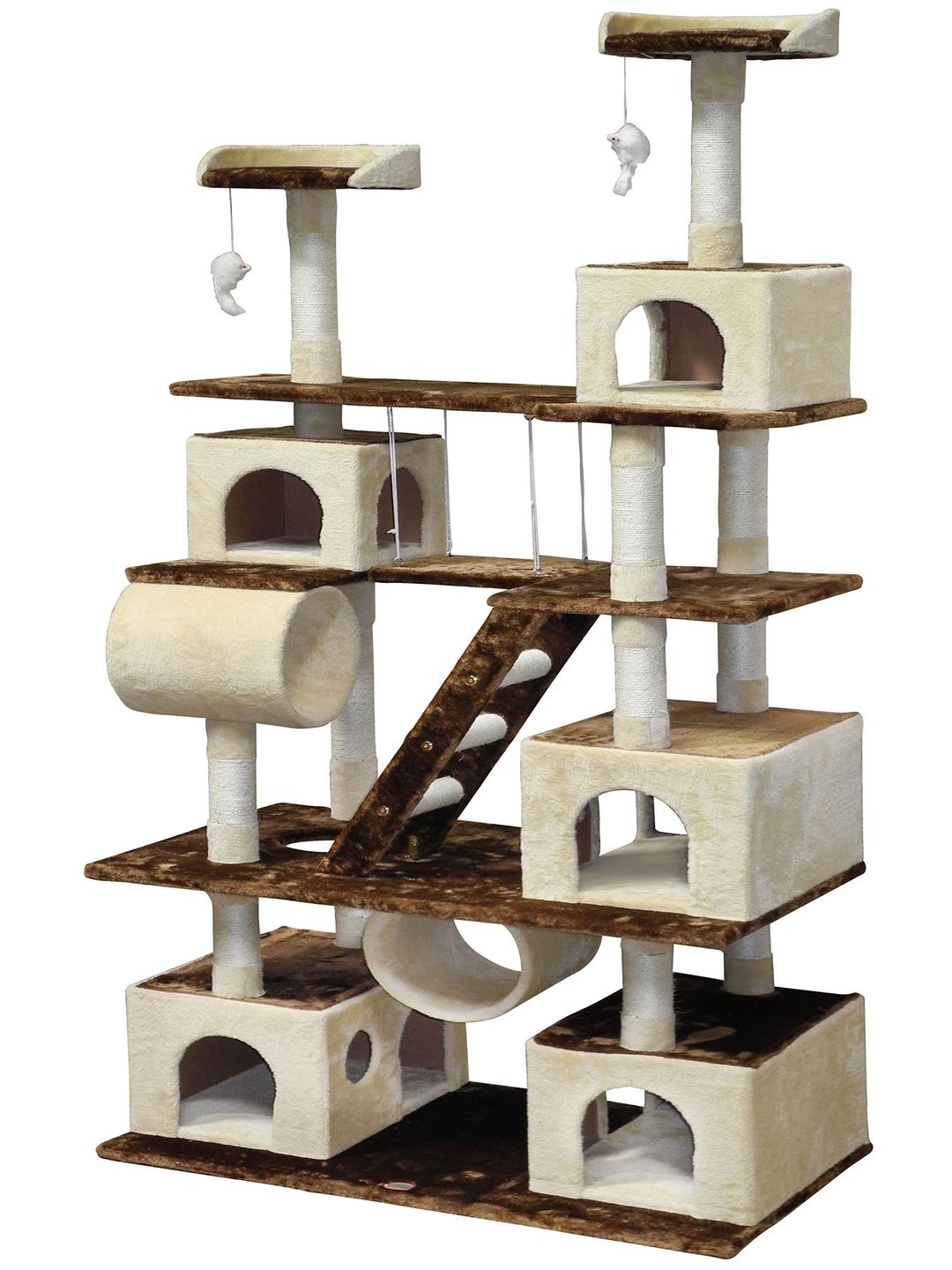 Go Pet Club Huge 87" Tall Cat Tree House Climber Furniture with Swing F216