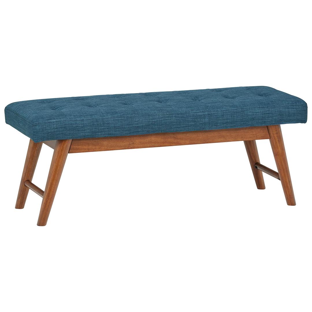 Amazon Basics Modern Haraden Upholstered Button-Tufted Bench, Blue, 44" W (Previously Rivet brand)