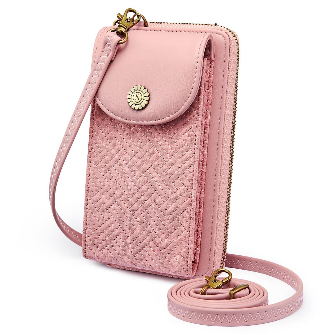 KatteeWomen Crossbody Cell Phone Purse RFID Blocking PU Leather Small Phone Wallet Purses Handbags Card Holder Bags