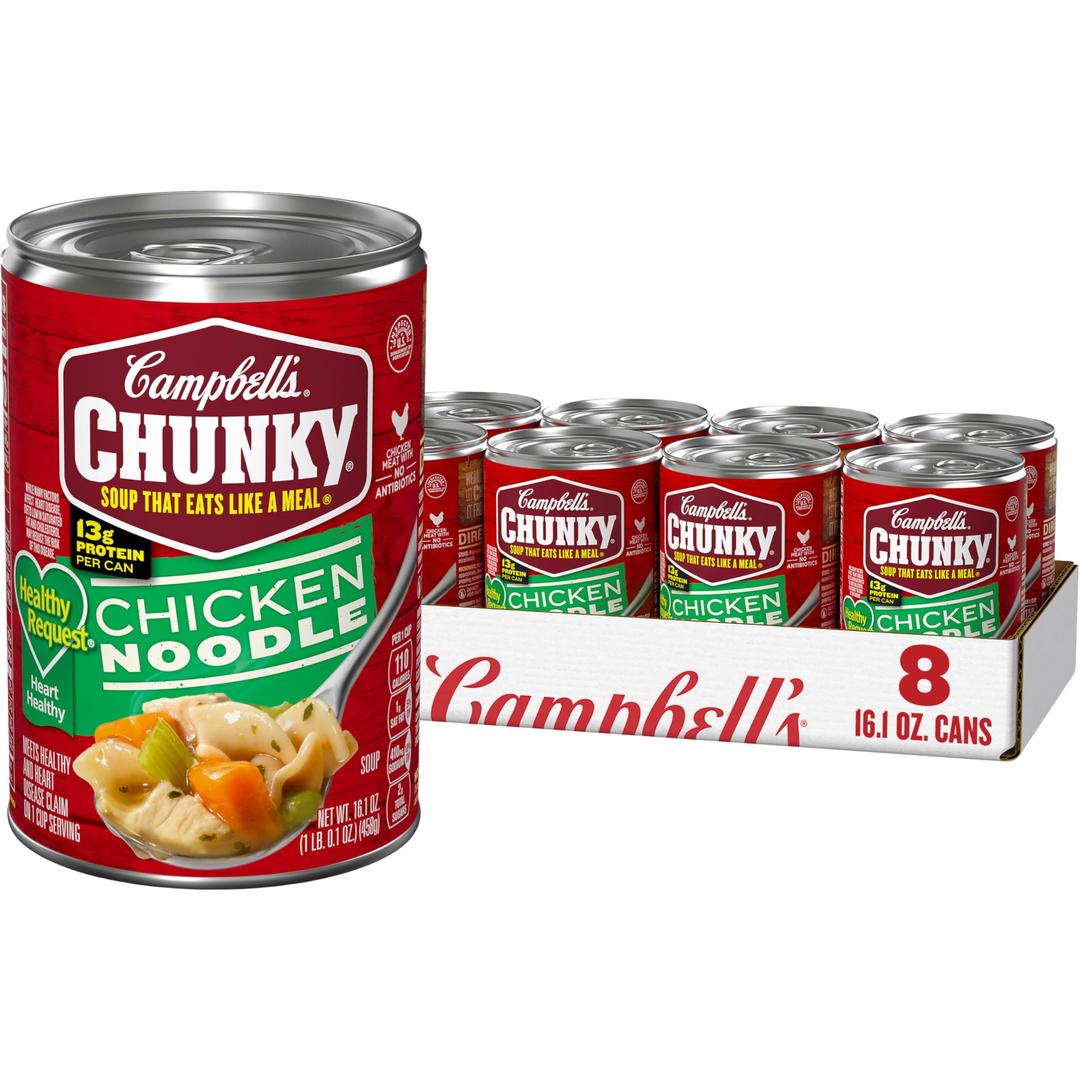 Campbell’s Chunky Soup, Healthy Request Chicken Noodle Soup,16.1 Oz Can