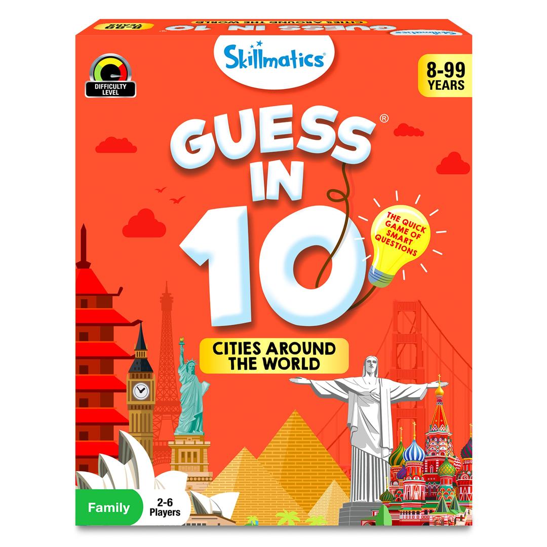 Skillmatics Card Game - Guess in 10 Cities Around The World, Stocking Stuffers, Geography and History, Educational Travel Toys for Boys & Girls, Gifts for Ages 8, 9, 10 and Up