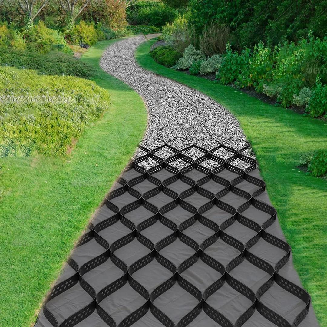 2" Thick Gravel Ground Grid 13ft x 33ft - Geo Grid Driveway Stabilization Grids, Gravel Retainer Grid 1885 LBS Per Sq ft, Geocell Geogrid for Walkway Driving RV Parking Slopes and Garden